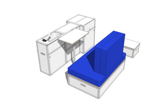 3D alle Module, Wohnposition, mit Tisch