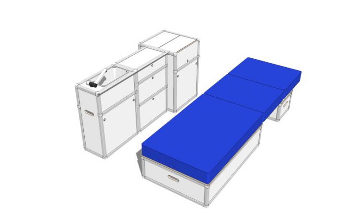 3D alle Module, Schlafposition