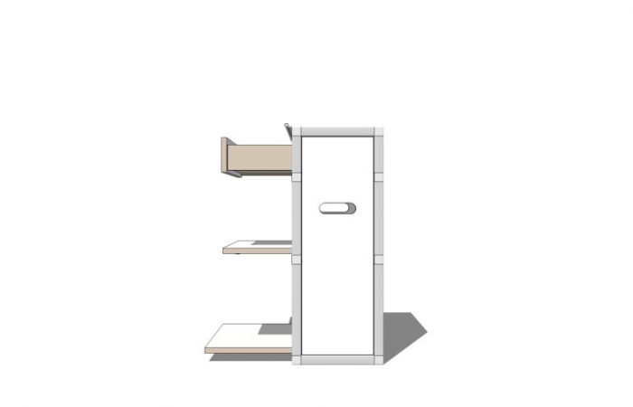 3D Staumodul, Fächer geöffnet