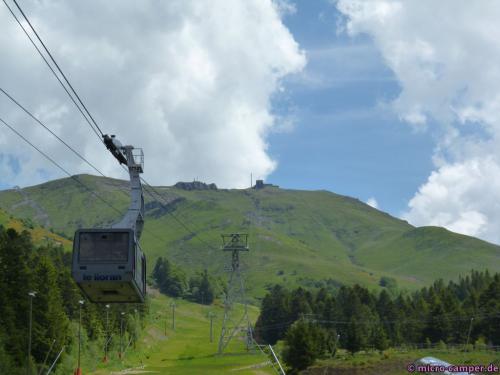 ... und mit der Seilbahn.