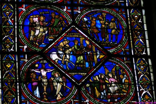 Der Karfreitag als mittelalterliche Glasmalerei