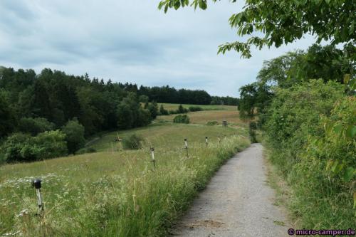 Immer wieder einsame Wege durch blütenreiche Wiesen.