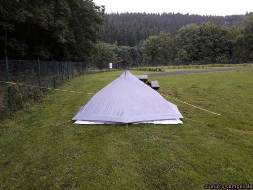 Diesmal steht das Zelt perfekt!