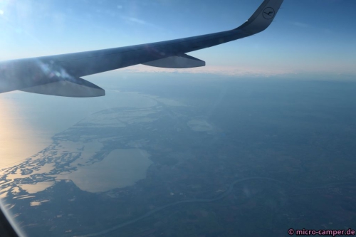 Mittelmeer erreicht, da unten ist die Camargue in Südfrankreich