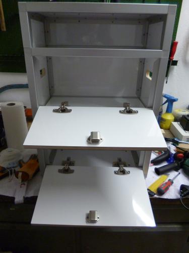 Fertig installierte Klappen, offen