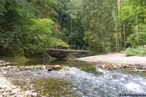 Die Wutach schlängelt sich durch einen tiefen Canyon