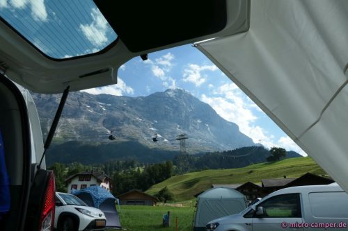 Perfekte Aussicht auf die Eiger Nordwand